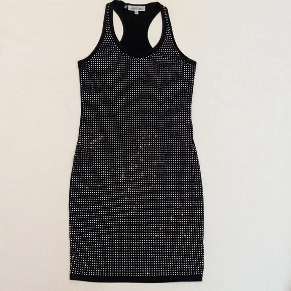 JLO Dress Jennifer Lopez T-back Dress W/ Silver Rhinestones - Size X-Small - Picture 6 of 9